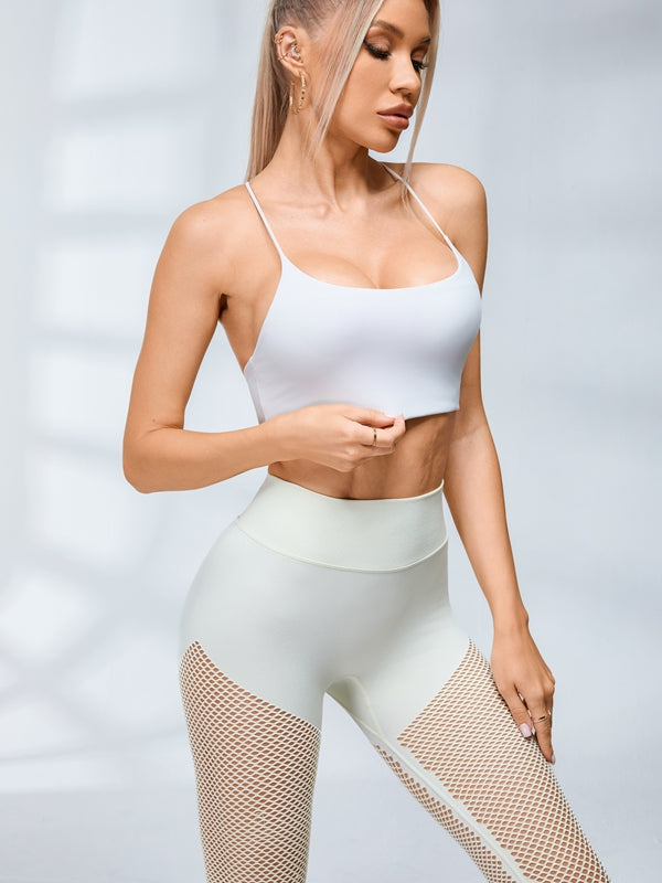 ZASUWA Female Sexy Fishnet Scrunch Bum Cross Back Trasksuit