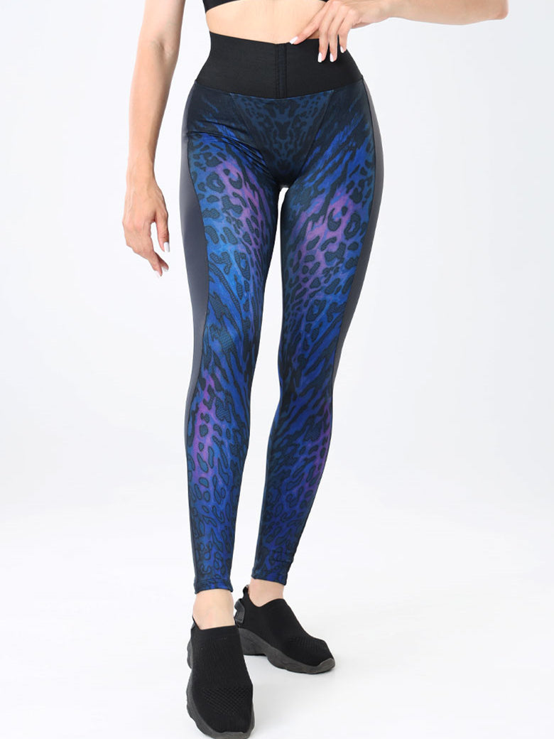 ?ZASUWA Female Leopard Print Fly-Eye Hip-lift Leggings