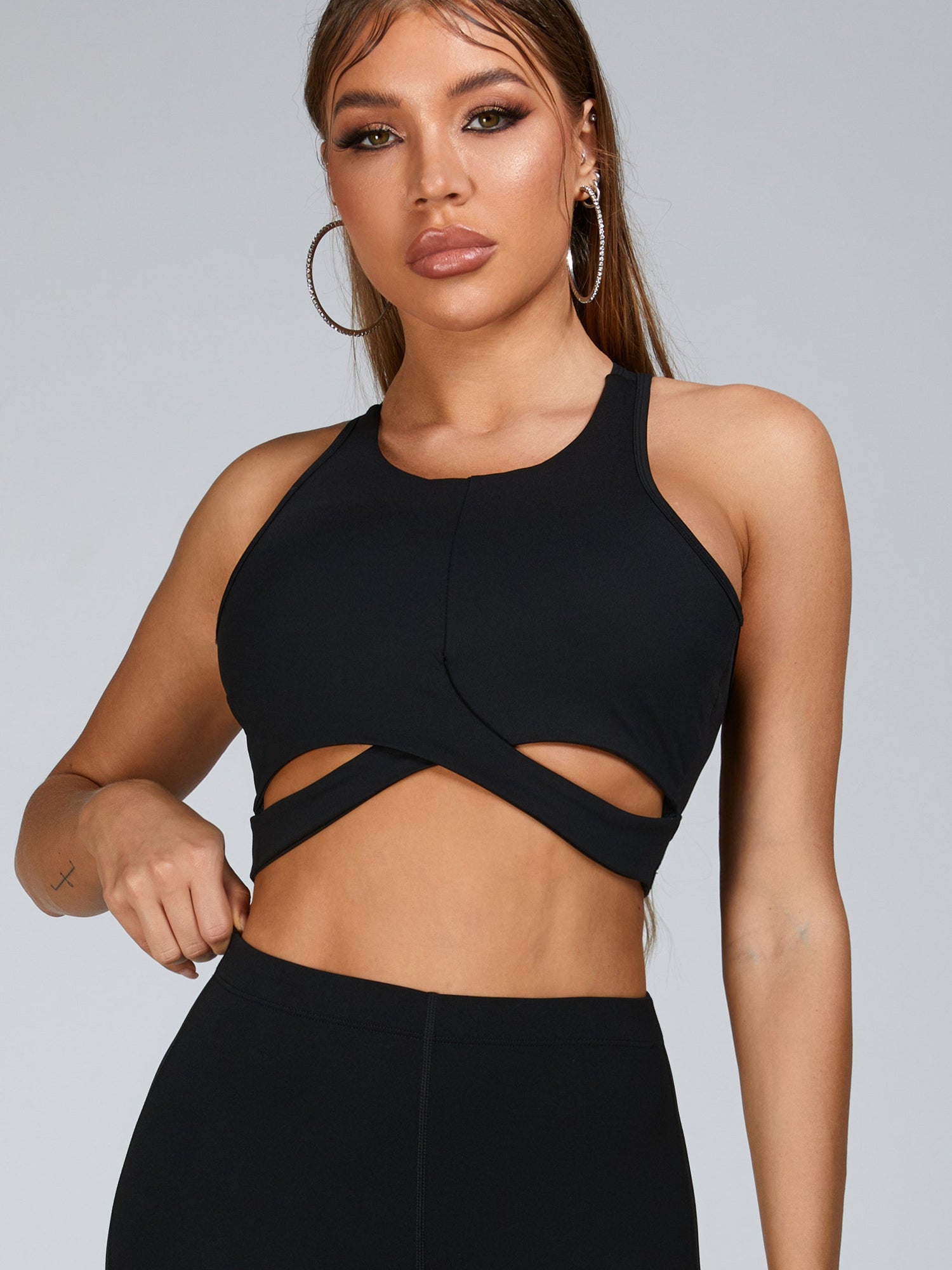 ?ZASUWA Female Cutout Mesh Quick-dry Cutout Backless Sports Bras