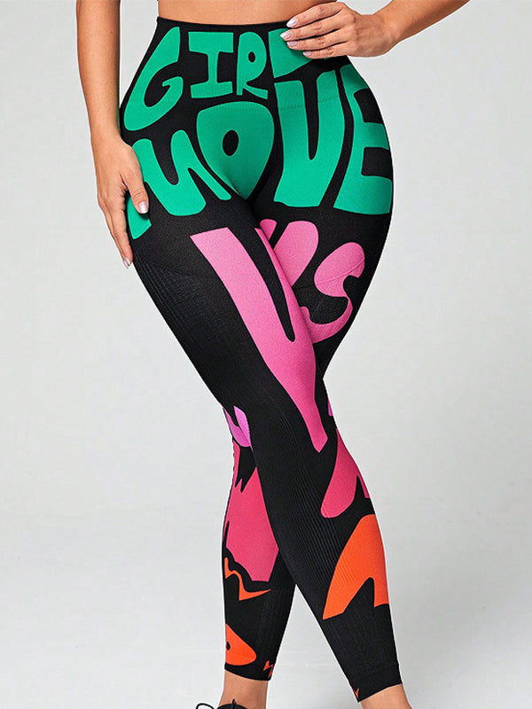 ZASUWA Female Print Quick Dry Push Up Design Color Leggings