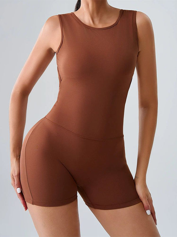 ZASUWA Female Hollow Out Scrunch Bum Backless Romper