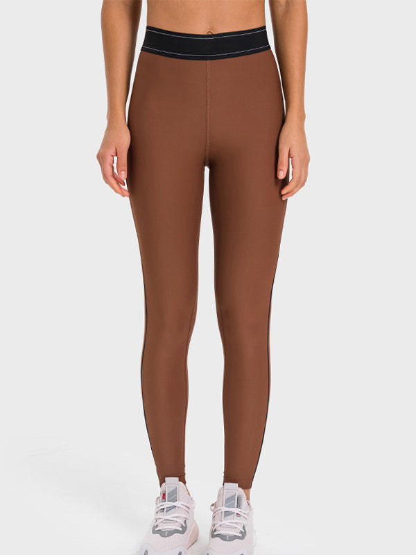 ZASUWA Female Contrast Color Elastic Tight Push Up Design Leggings