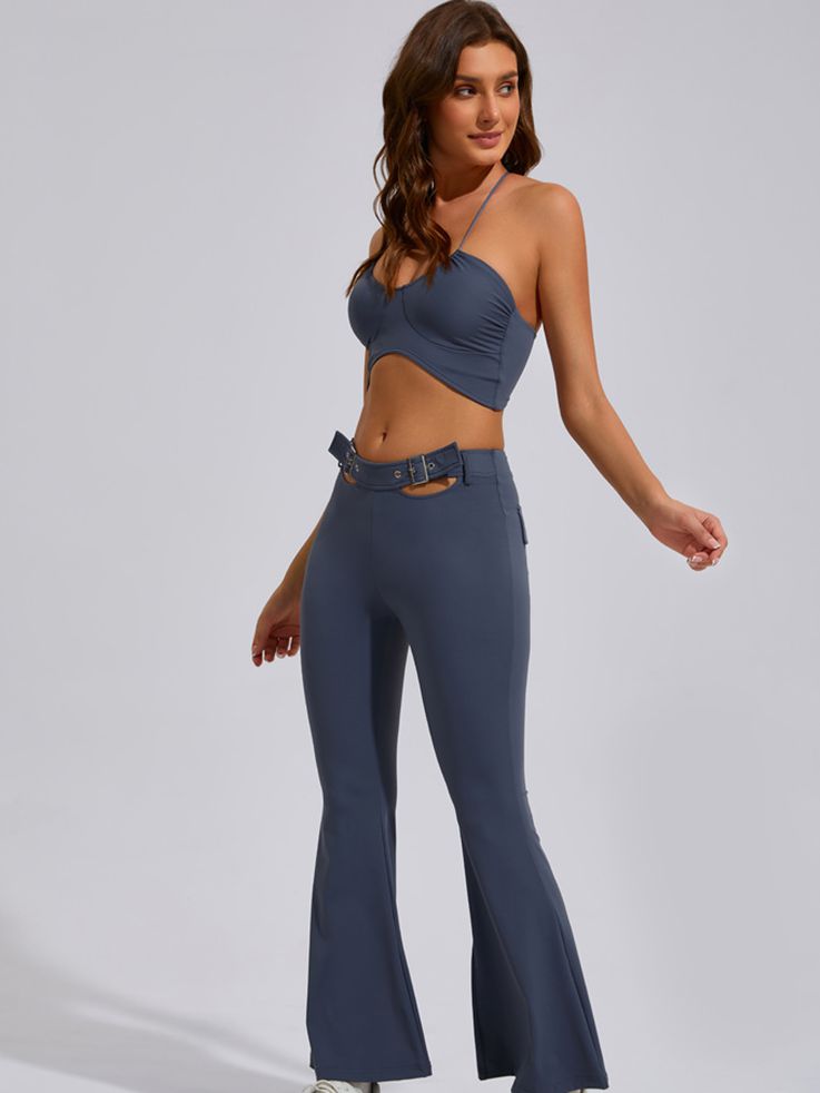 ZASUWA Female Button Cutout Cargo Style Flare Design Tracksuit