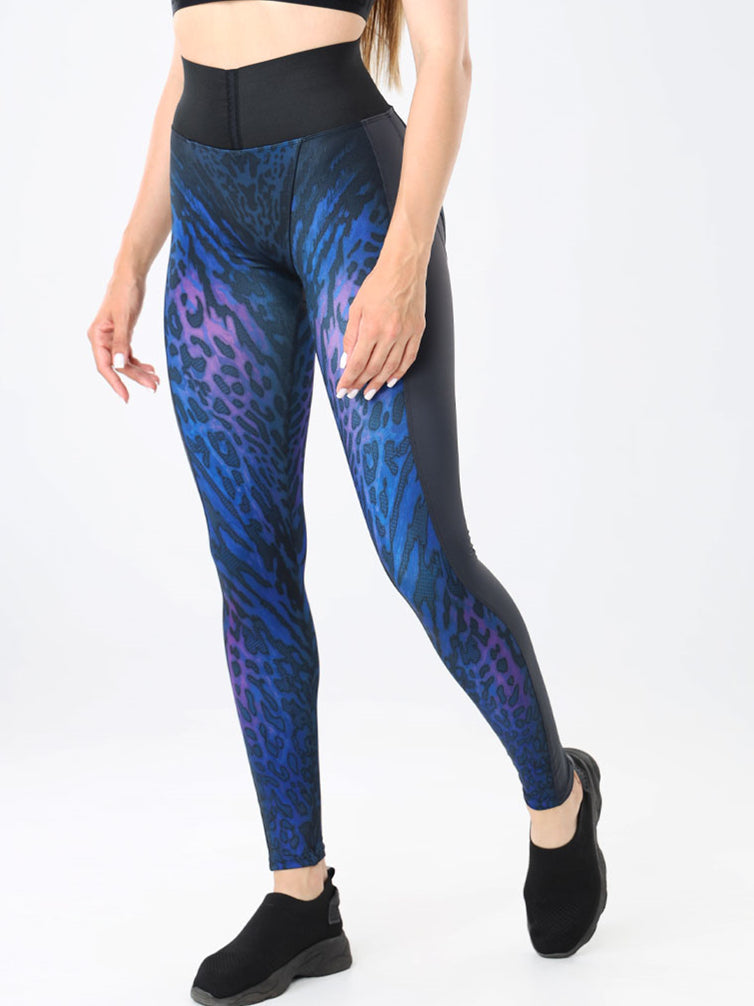 ?ZASUWA Female Leopard Print Fly-Eye Hip-lift Leggings