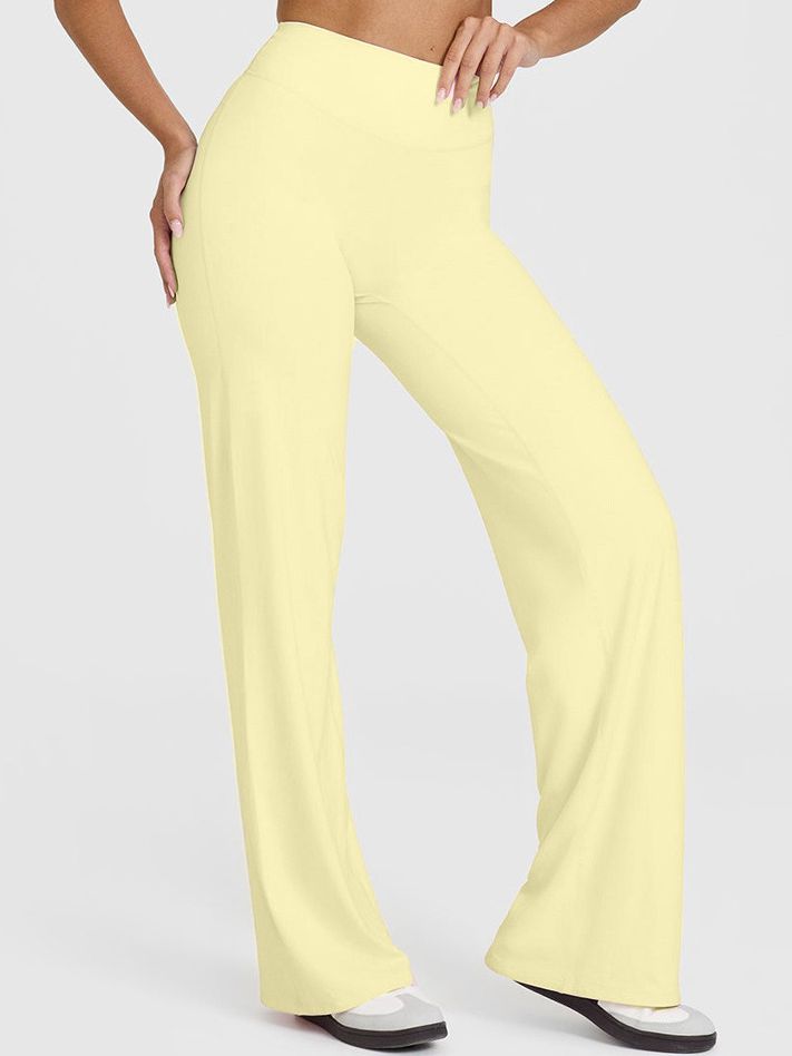 ZASUWA Female Solid Color Casual Loose Flare High-rise Leggings