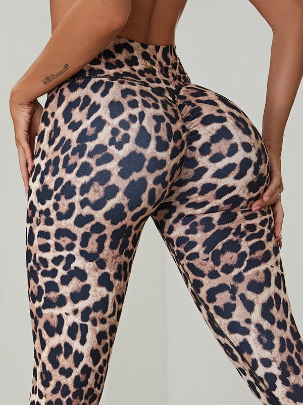 ?ZASUWA Female Leopard Scrunch Bum Body Fit Leggings