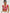 ZASUWA Female Red Deep V Print Ribbed Short Sleeves