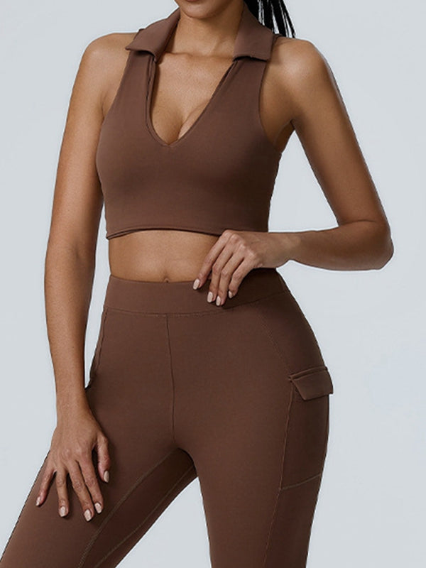 ZASUWA Female Big U Collar Deep-V Pocket Tracksuit