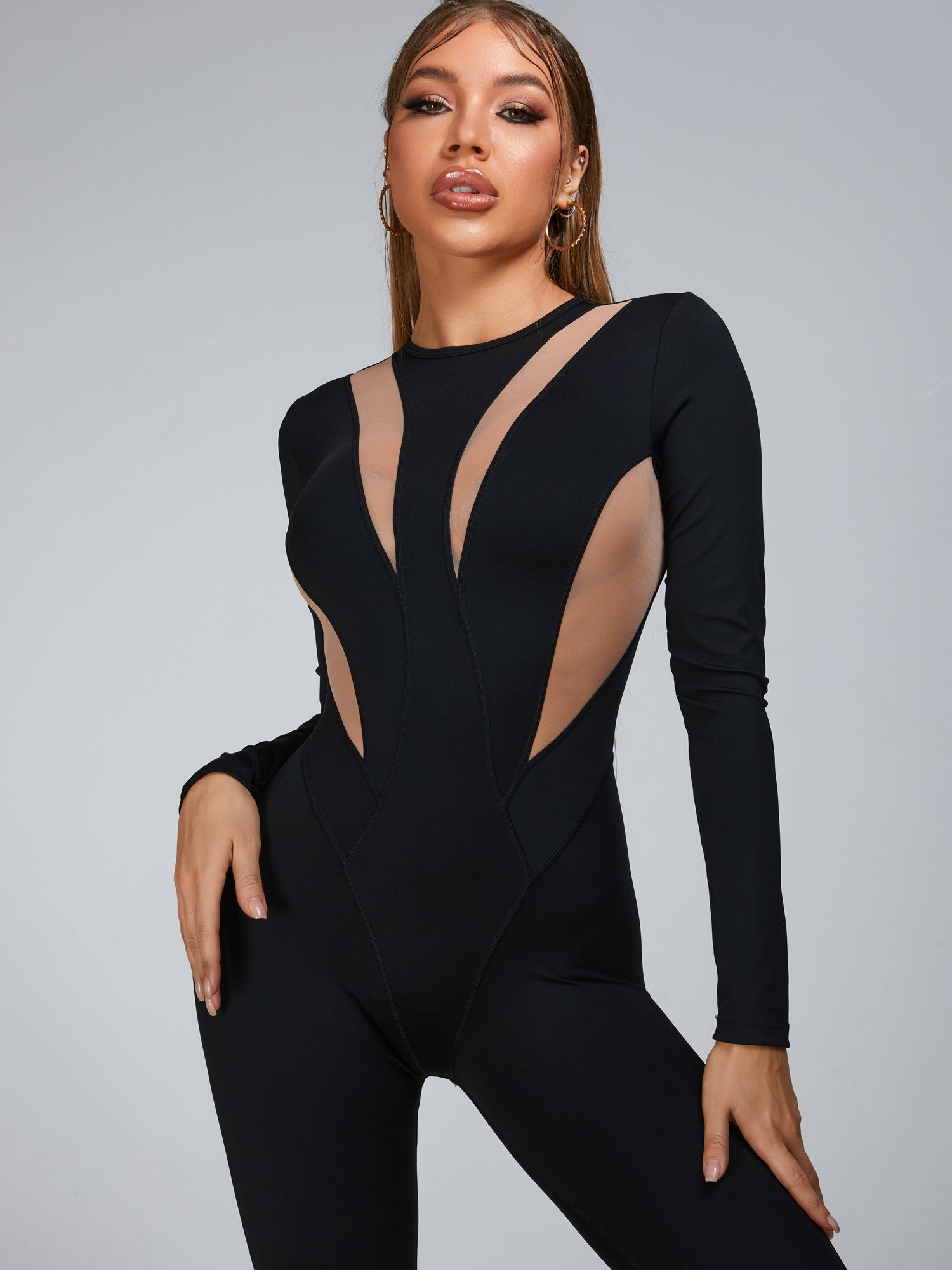 ?ZASUWA Female Fashion “Flame” Mesh Jumpsuit