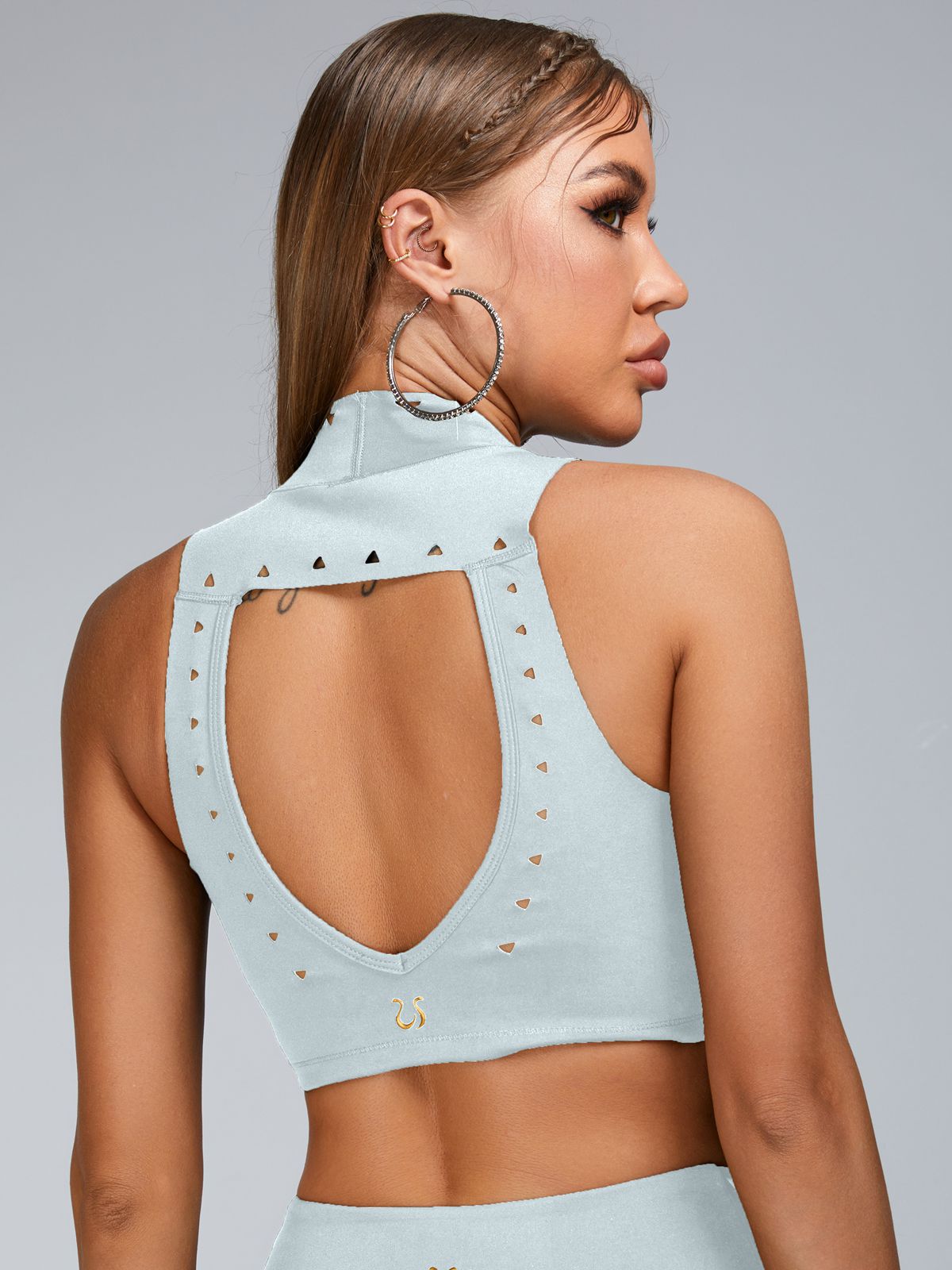 ZASUWA Female Cutout V Shape Waist Backless Skirt Suit