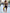 ZASUWA Female Fishnet Cross Back Stripes Contrast Color Short Tracksuit