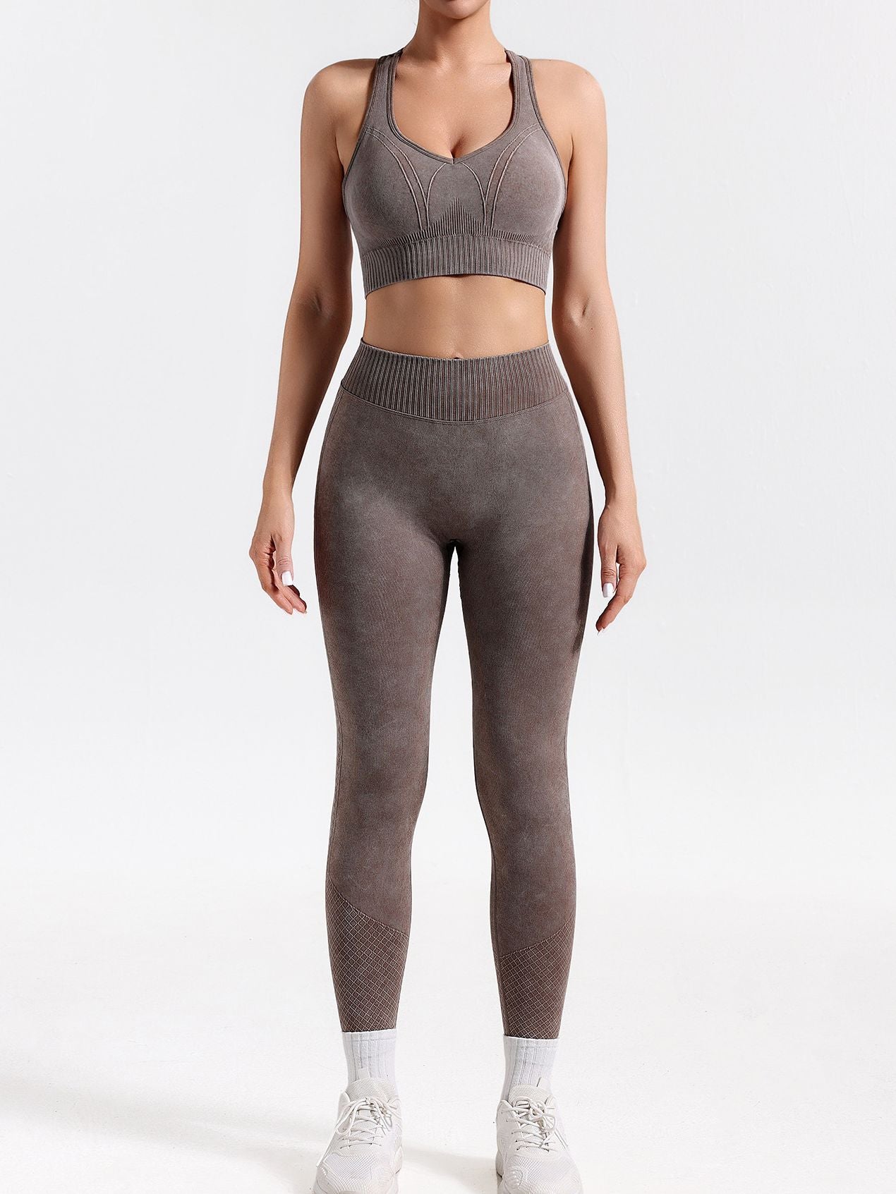 ZASUWA Female Denim Hollow Out V-shaped Waist Elastic Tight Quick-dry Tracksuit