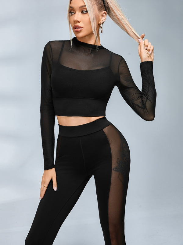 ?ZASUWA Female Sexy Sheer Mesh Seamless Leggings