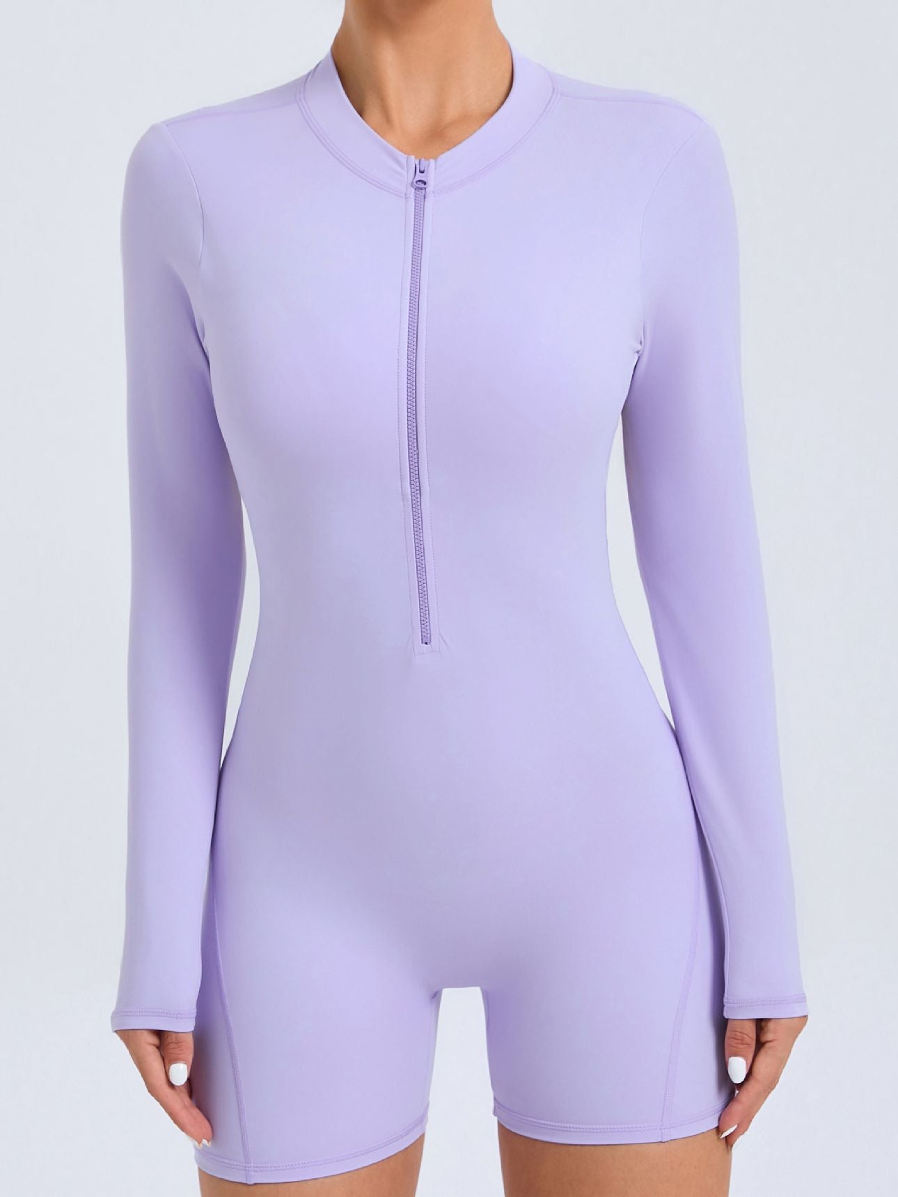 ZASUWA Female Zipper Backless Scrunch Bum With Pads Romper