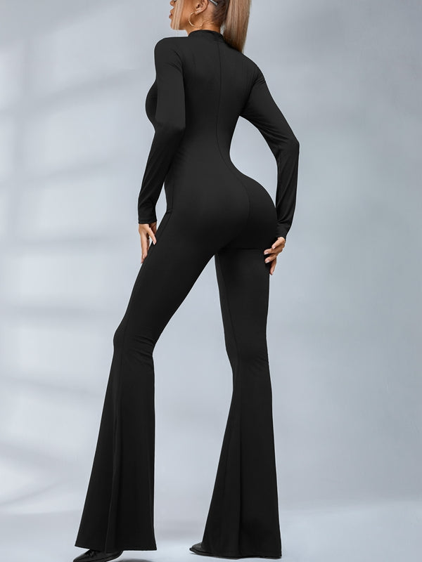 ?ZASUWA Female Trendy Zipper Flare Body-fit Jumpsuit