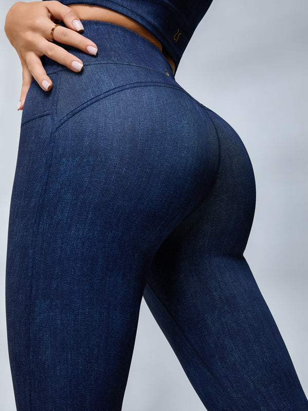 ZASUWA Female Faux Denim Quick Flare Leggings