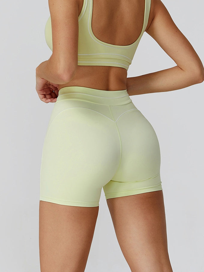 ZASUWA Female Contrast Color Big Heart Shape Push-lift Shorts