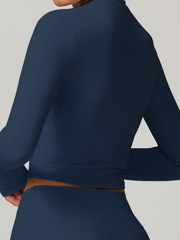 ZASUWA Female Solid Color Quick Dry Elastic Tight Long Sleeves