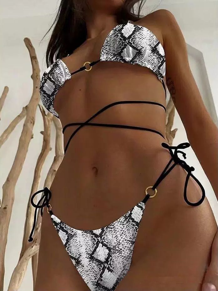 ZASUWA Female Sexy Zebra Print Bikini Set