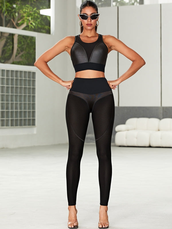 ZASUWA Female Fly Eye Contrast Color Sports Bras
