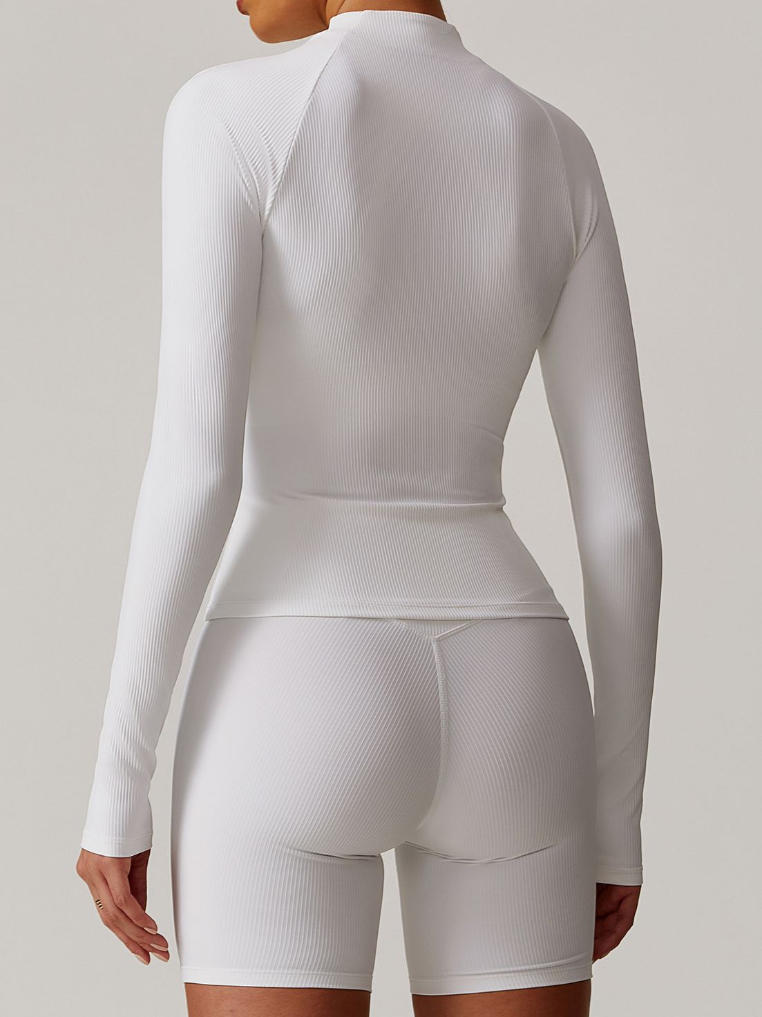 ZASUWA Female Zipper Stand Collar Ribbed Jackets