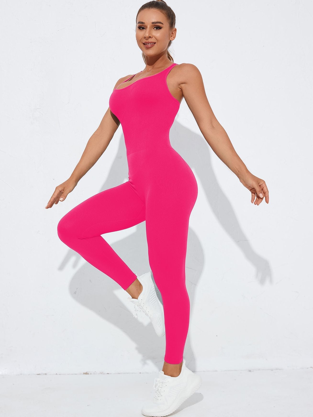 ZASUWA Female Cross Back Hollow Out Quick Dry Jumpsuit