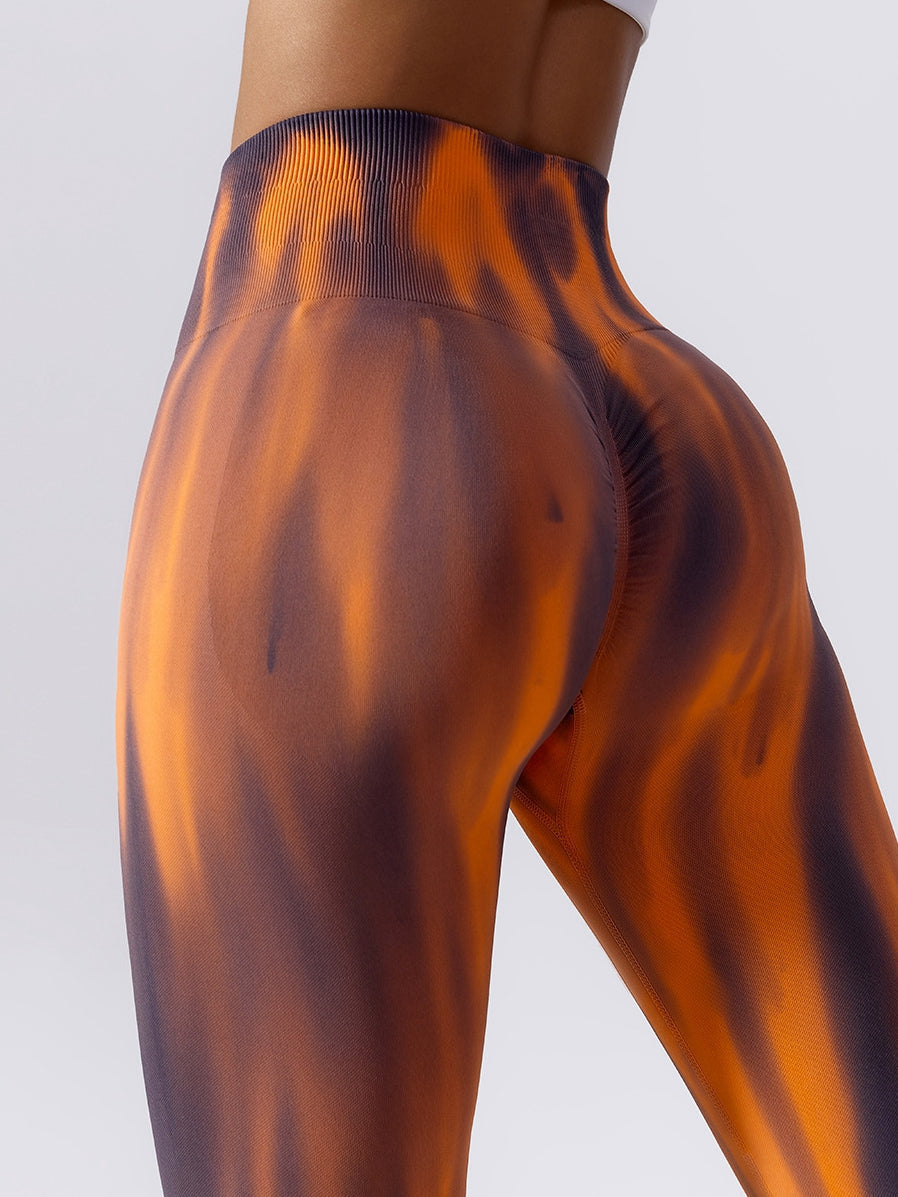 ZASUWA Female Unique Colorful Hot Tie-dye Scrunch Bum Leggings