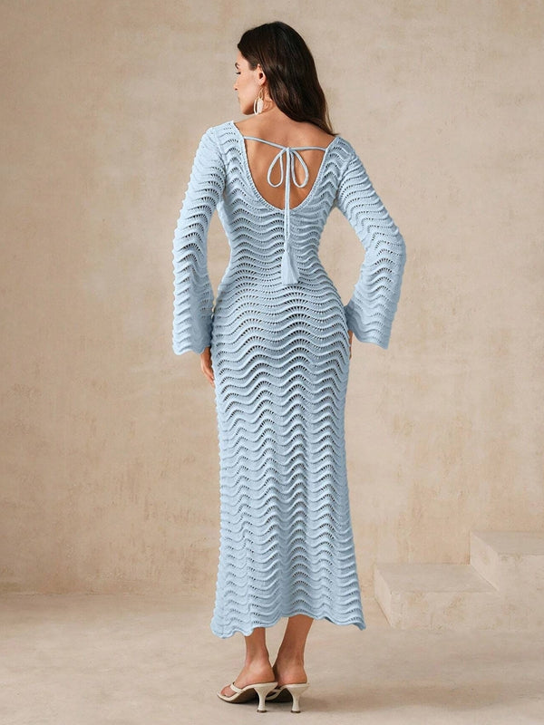 ZASUWA Female Sexy Fishnet Backless Without Bikini Set Cover-up Dress