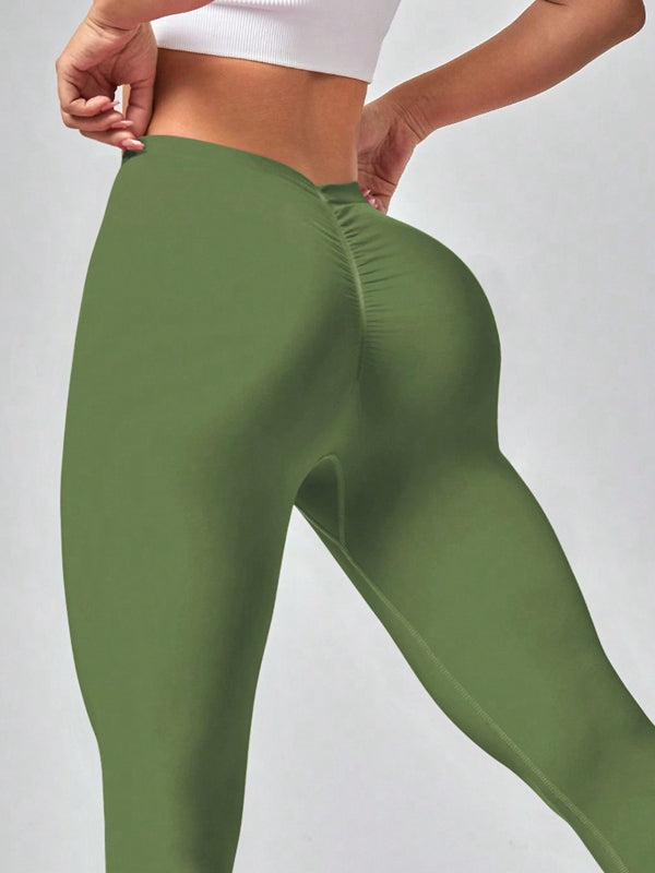 ZASUWA Female Ombre Deep V Back Scrunch Bum Leggings
