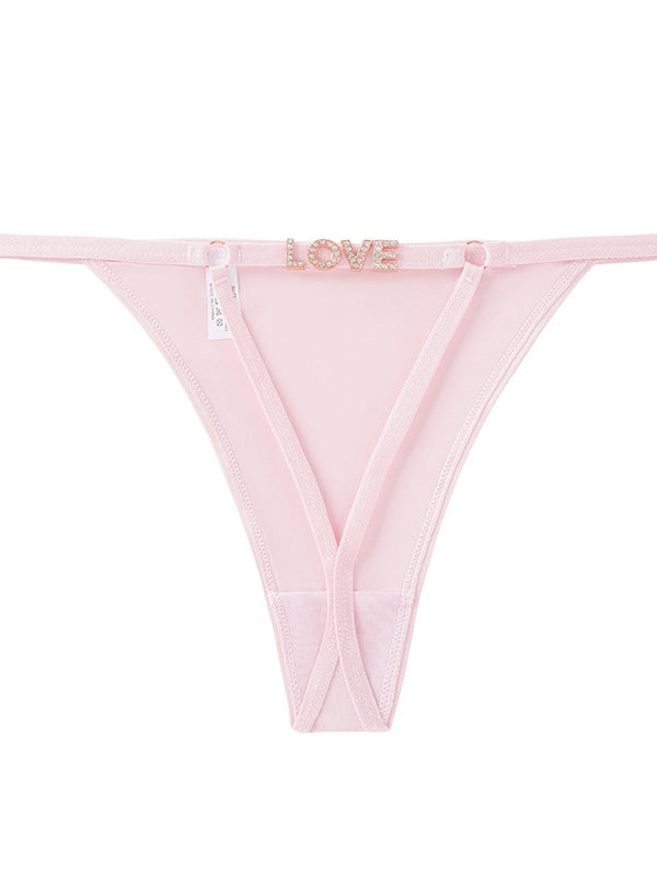 ZASUWA Femal Sexy Mesh Cutout Metal Panties