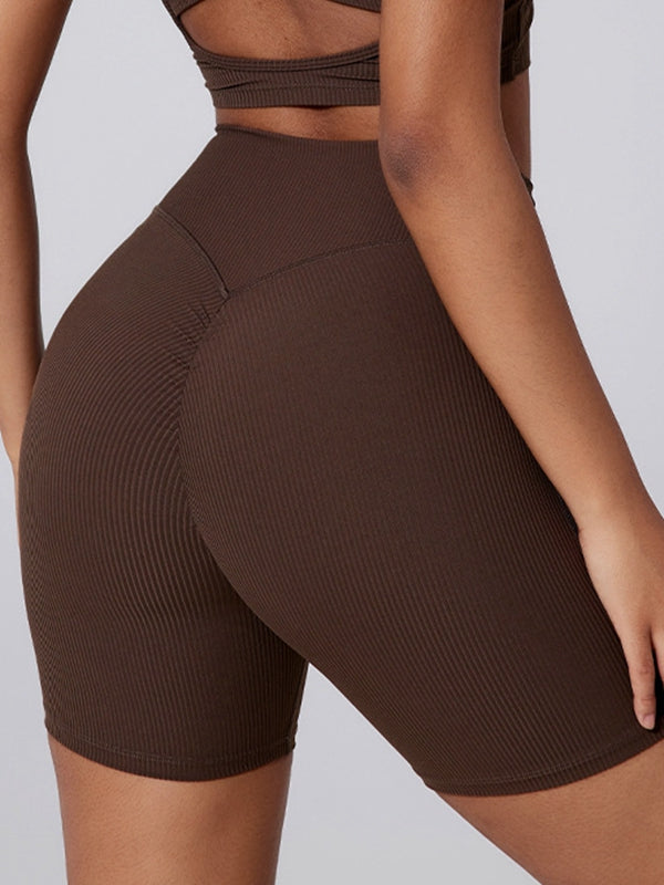 ZASUWA Female Ribbed Scrunch Bum  Booty Gym Shorts