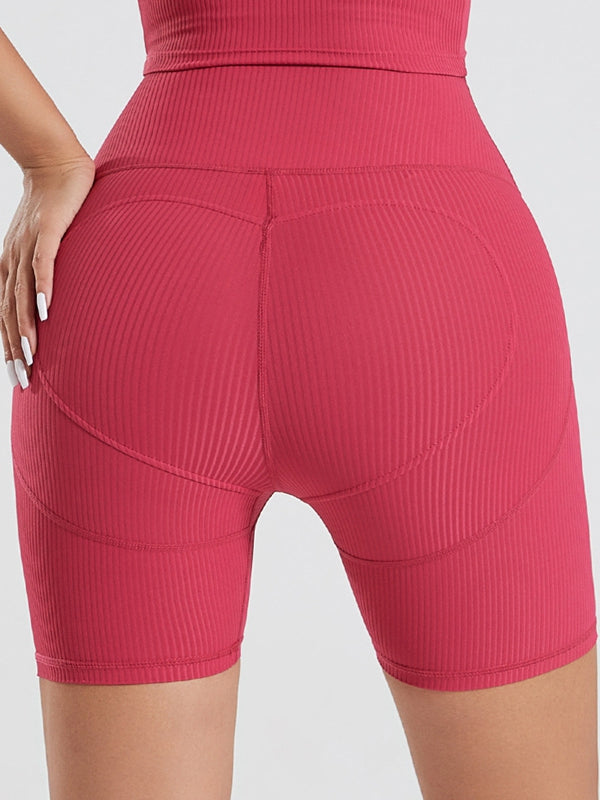 ZASUWA Female Ribbed Scrunch Bum Hip-lift Booty Gym Shorts
