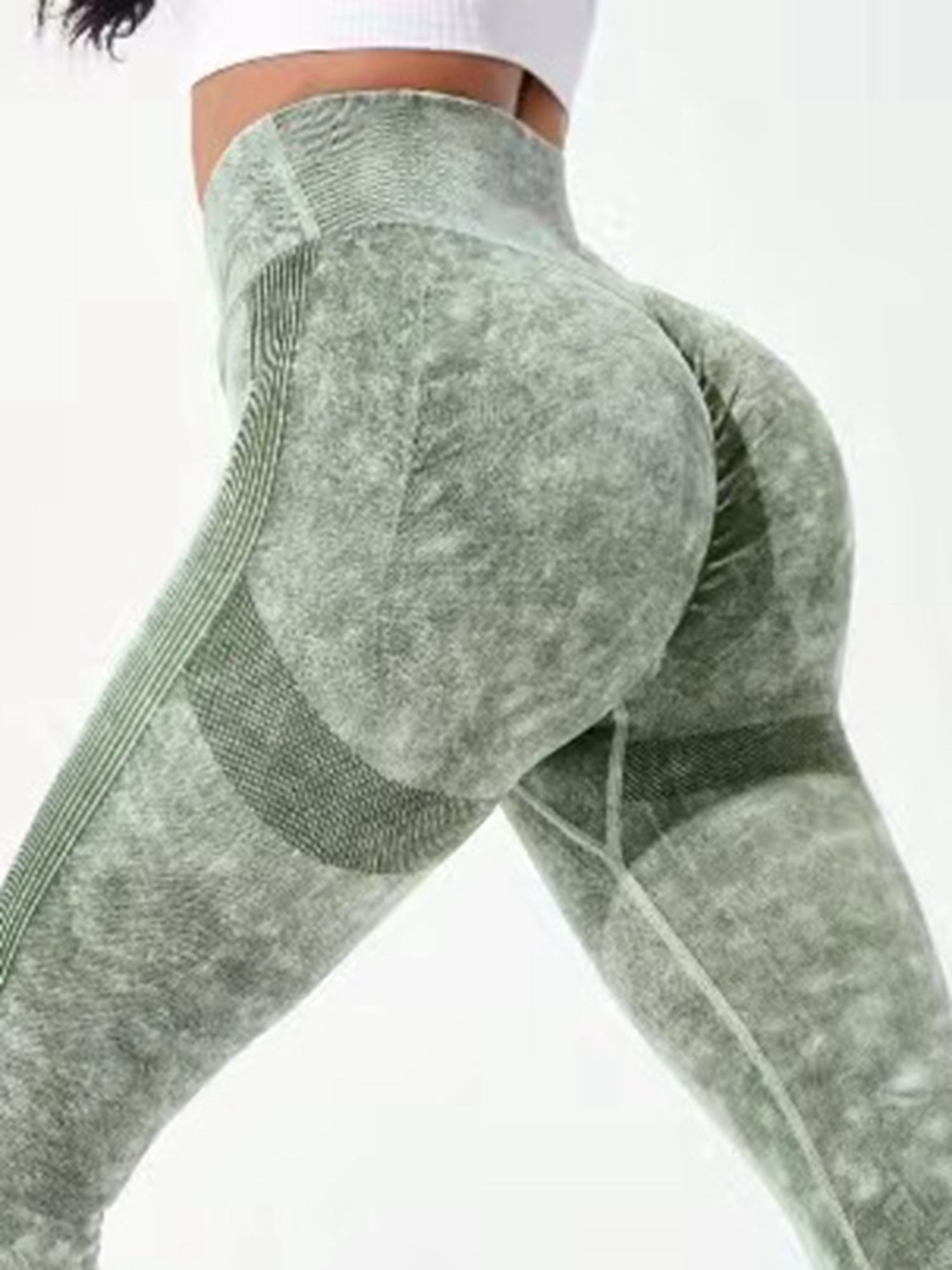 ZASUWA Female Denim V-shape Waist Scrunch Bum Leggings