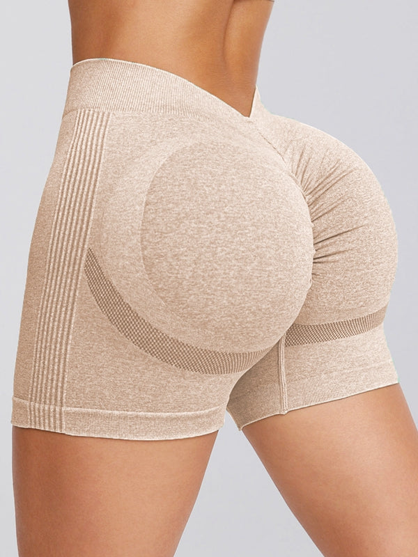 ZASUWA Female Deep V Back Scrunch Bum Seamless Shorts
