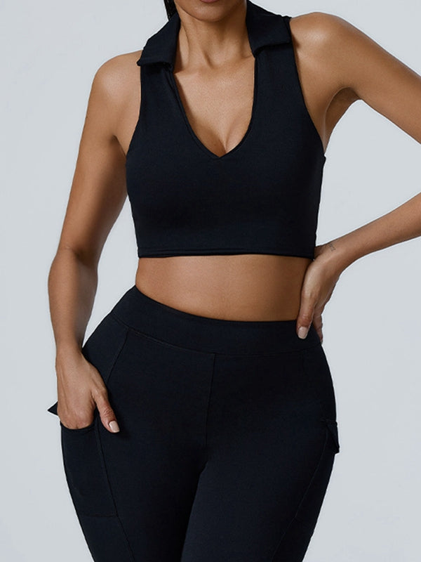 ZASUWA Female Big U Collar Deep-V Pocket Tracksuit