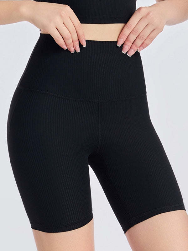 ZASUWA Female Ribbed Scrunch Bum Hip-lift Booty Gym Shorts