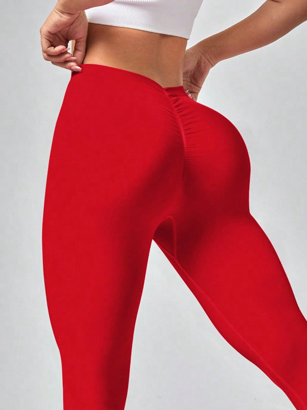 ZASUWA Female Ombre Deep V Back Scrunch Bum Leggings