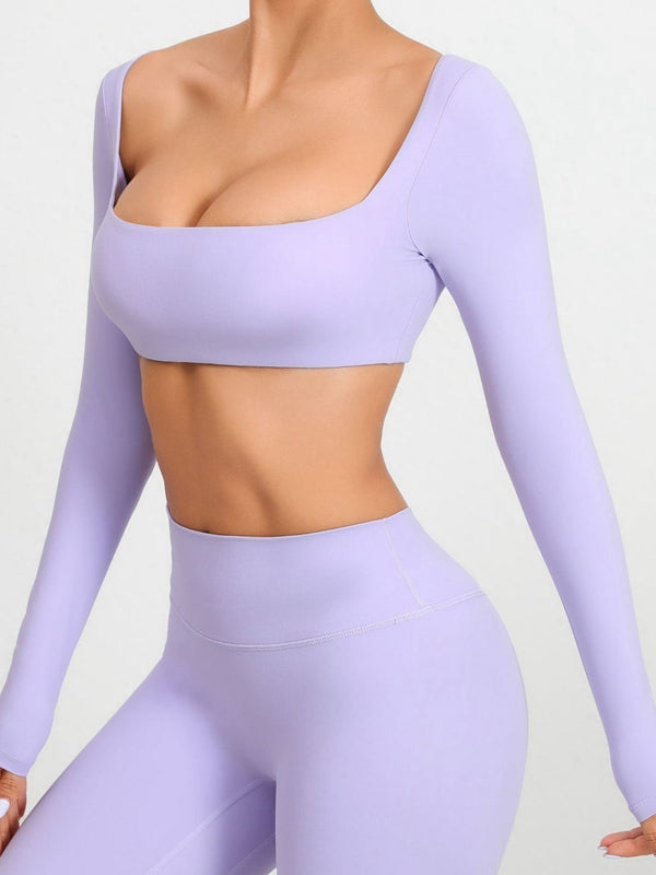 ZASUWA Female Solid Color With Chests Cropped Long Sleeves