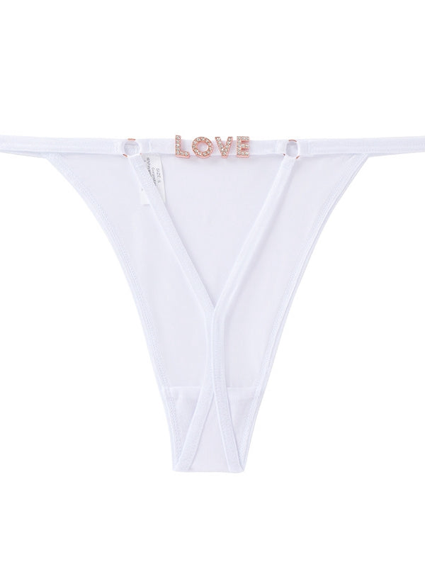 ZASUWA Femal Sexy Mesh Cutout Metal Panties