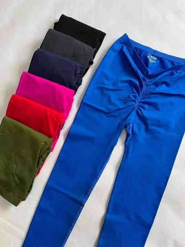 ZASUWA Female Ombre Deep V Back Scrunch Bum Leggings