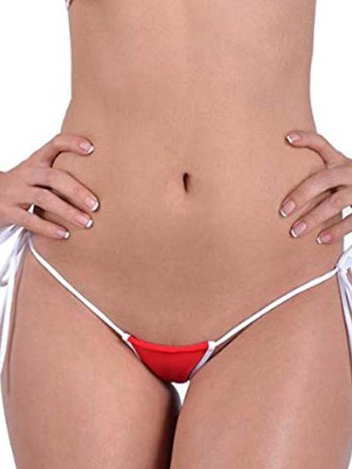 ZASUWA Female Contrast Color Lace-up T-back Panties