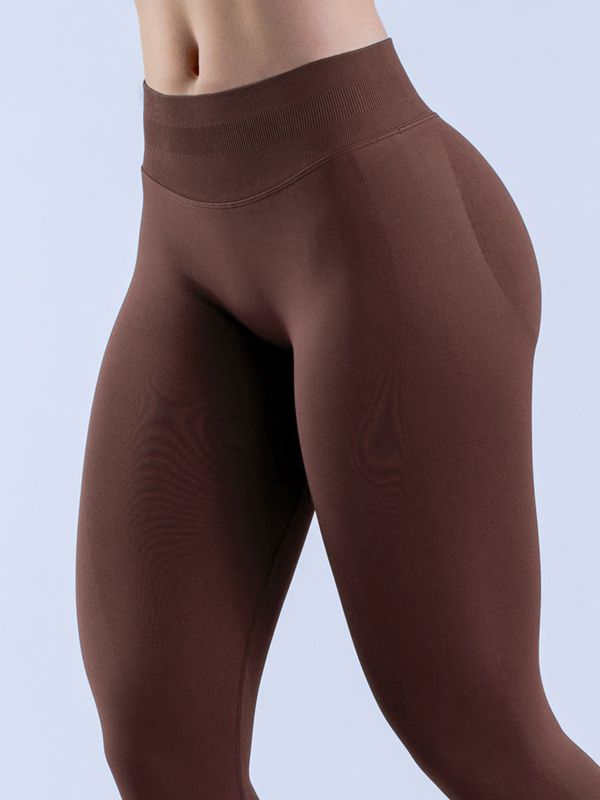 ZASUWA Female Low Waist Solid Color Elastic Tight Basic Yoga Leggings