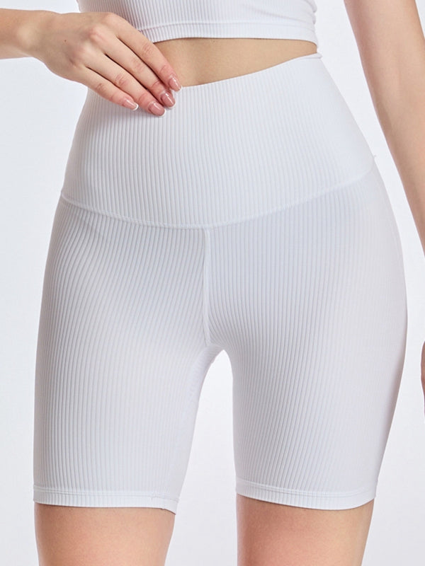 ZASUWA Female Ribbed Scrunch Bum Hip-lift Booty Gym Shorts