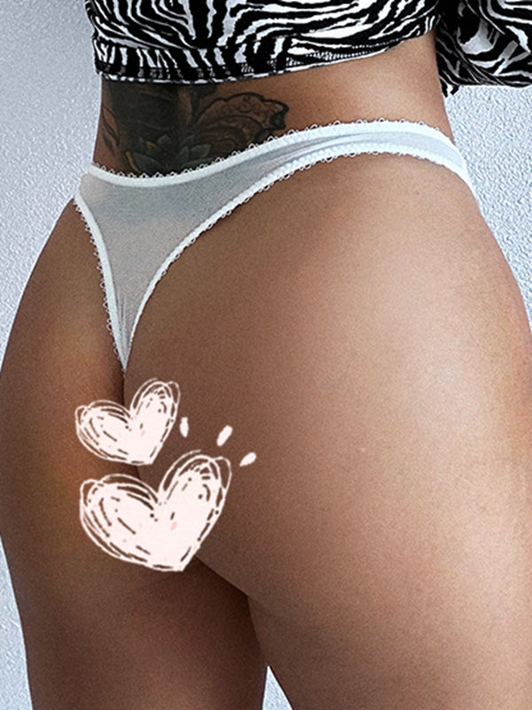 ZASUWA Femal Sexy Mesh Lace T-back Panties