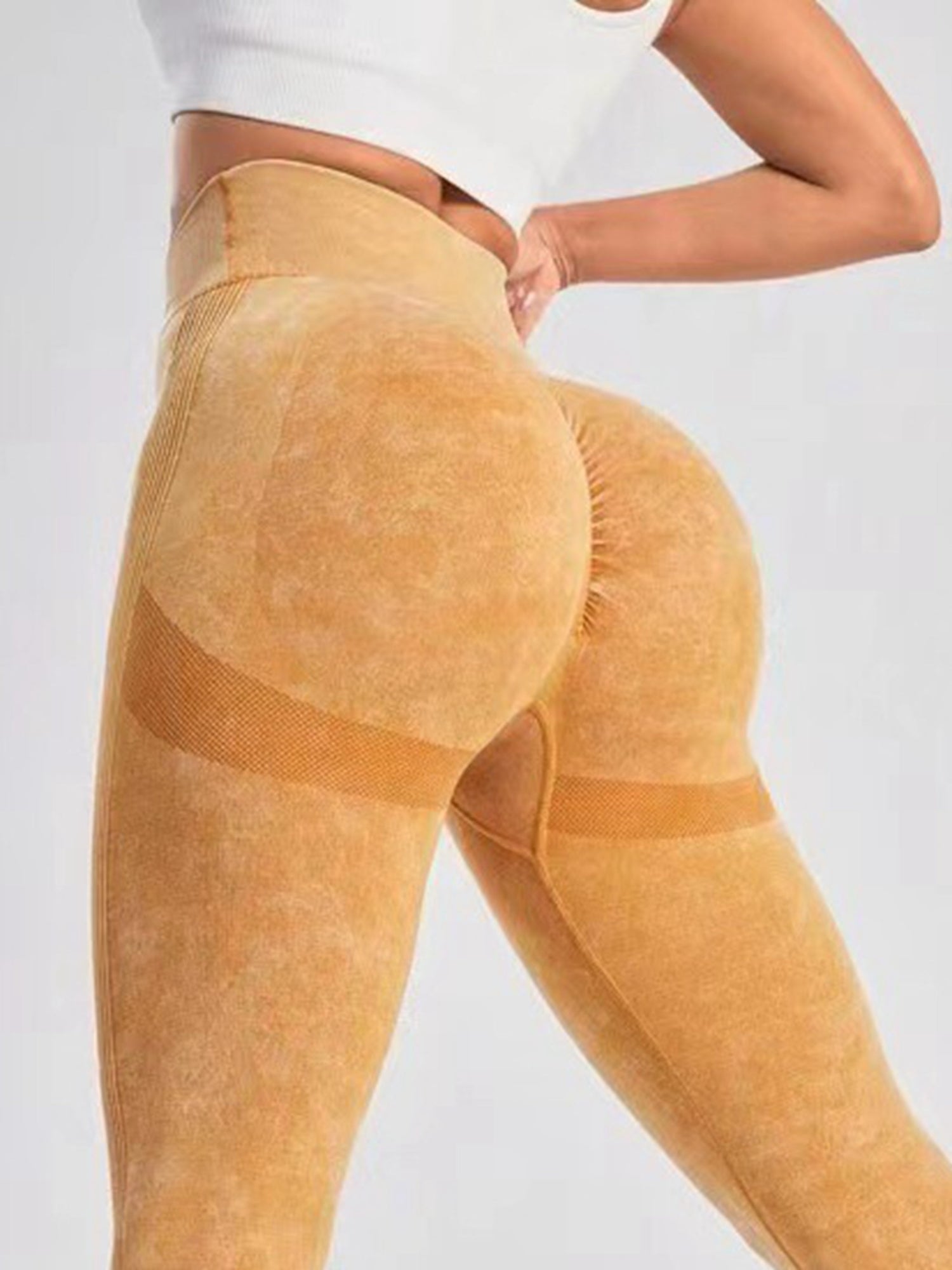 ZASUWA Female Denim V-shape Waist Scrunch Bum Leggings