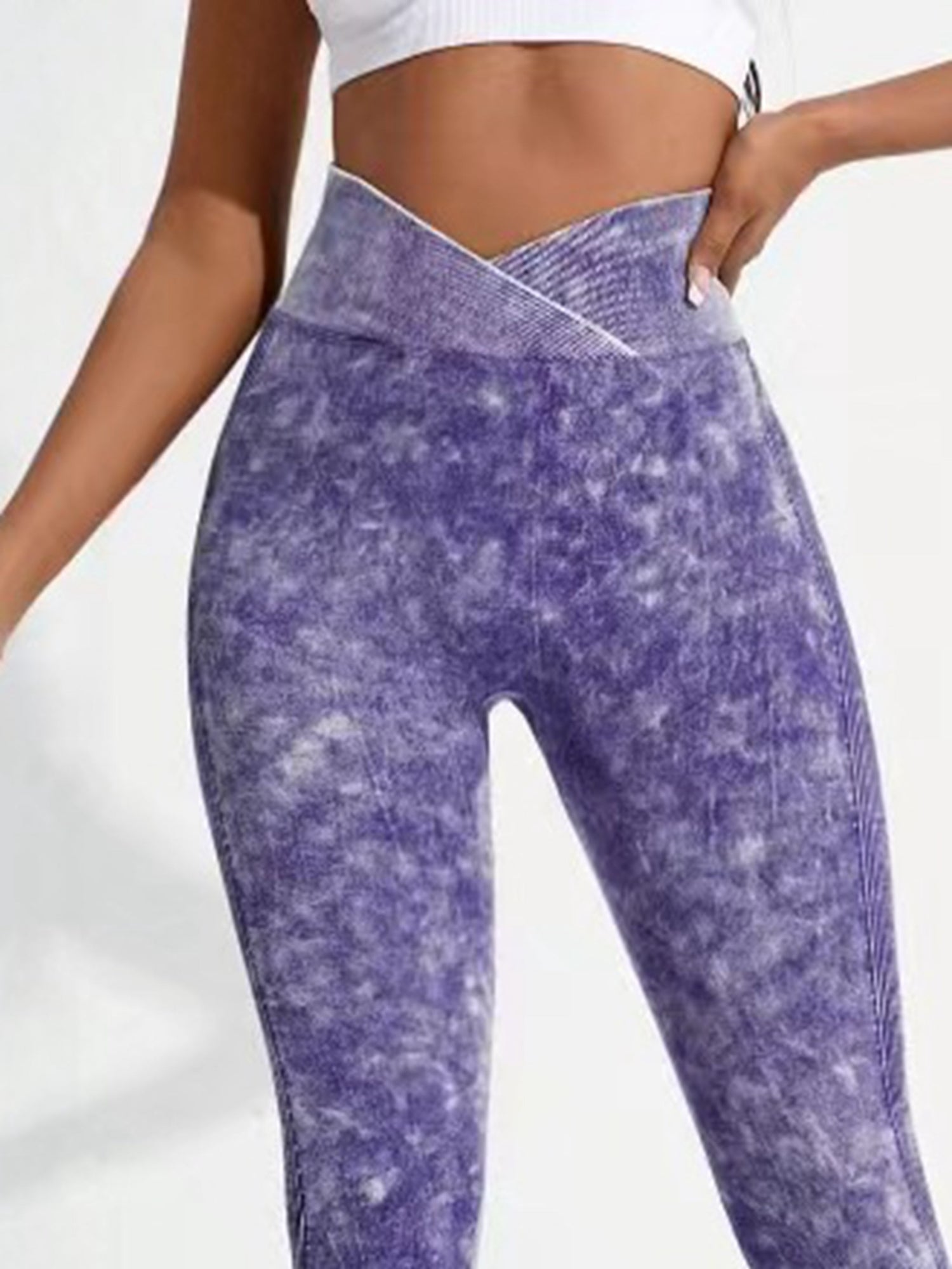 ZASUWA Female Denim V-shape Waist Scrunch Bum Leggings