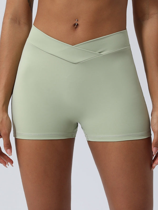 ZASUWA Female V-shape Waist Scrunch Bum Spandex Gym Booty Shorts
