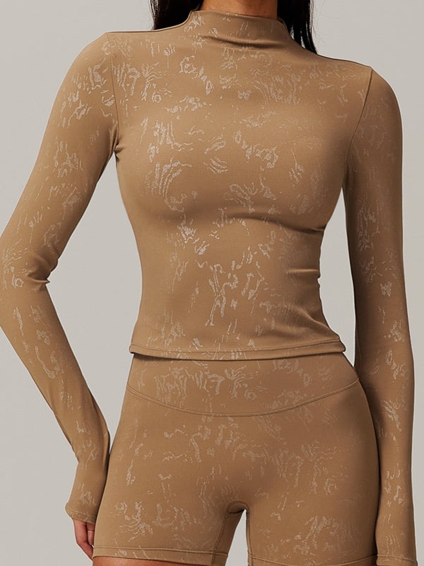 ZASUWA Female Sexy Hot Stamping Print Long Sleeves