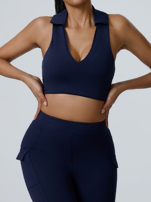ZASUWA Female Big U Collar Deep-V Pocket Tracksuit