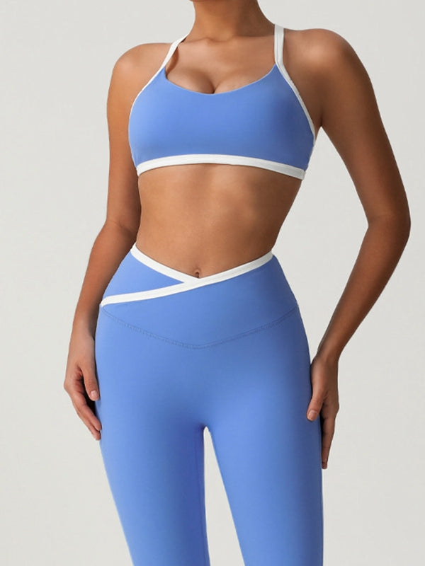 ZASUWA Female Sexy Contrast Color Stripe V-shape Waist Leggings